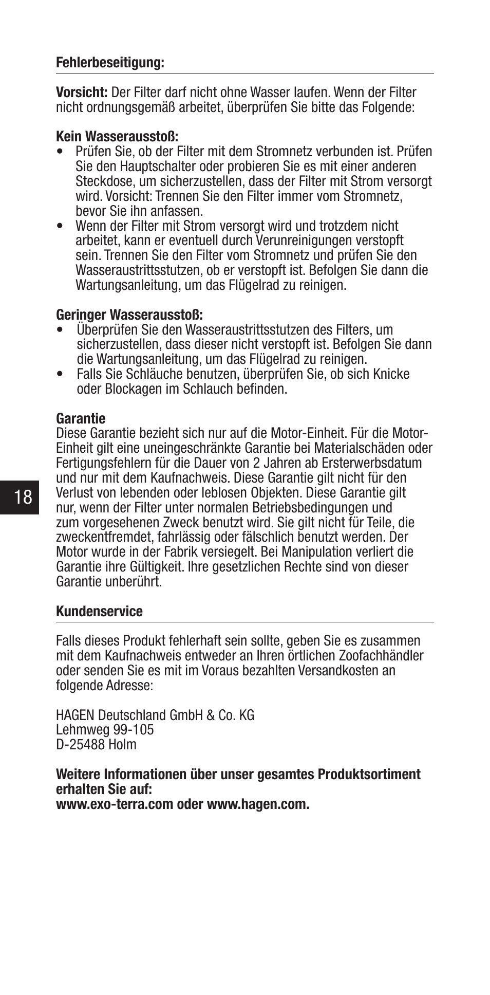 Exo Terra Repti Clear F250 User Manual | Page 18 / 36