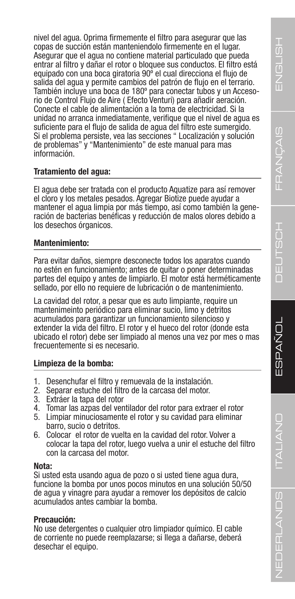 Exo Terra Repti Clear F250 User Manual | Page 21 / 36