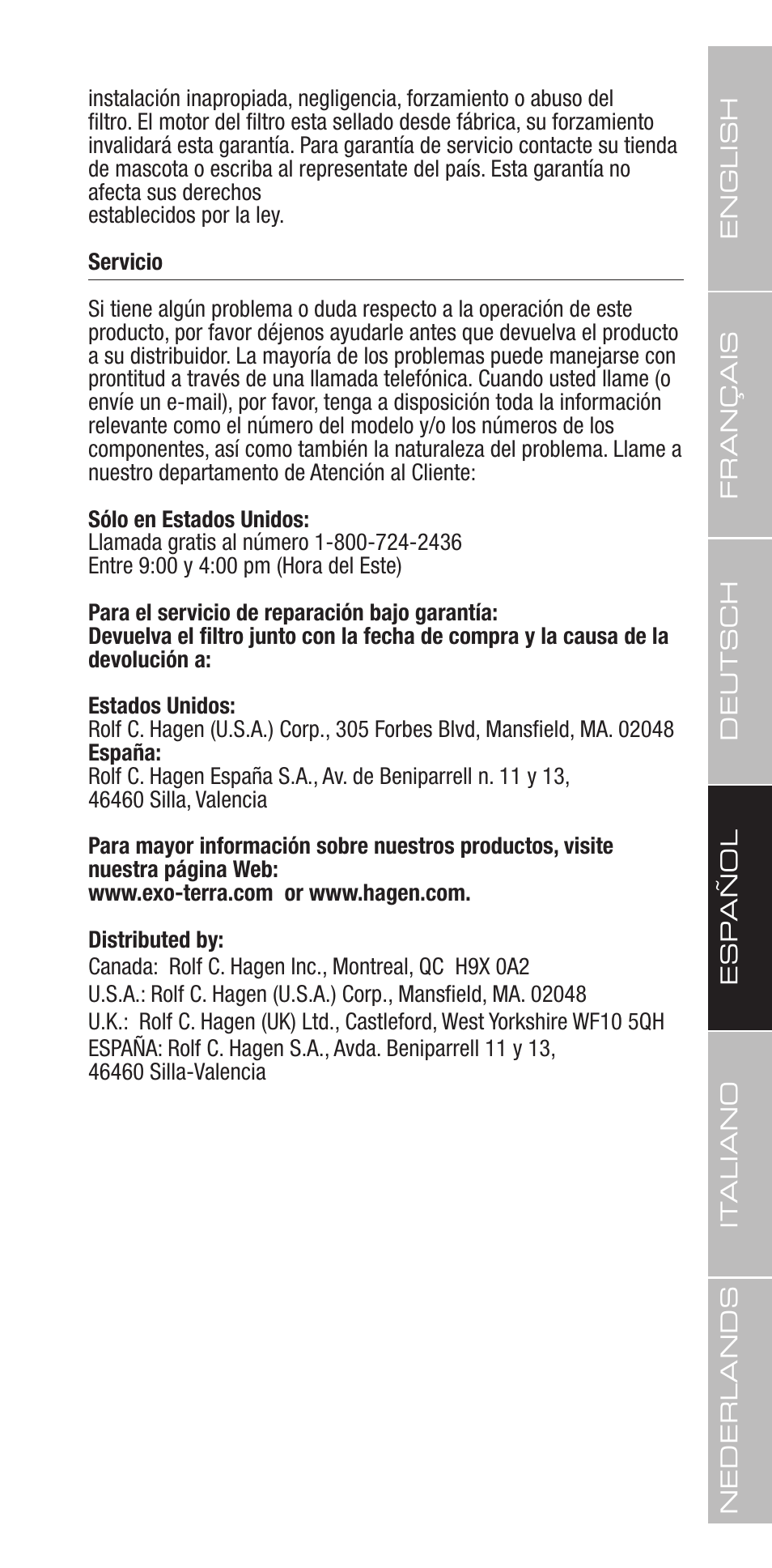 Exo Terra Repti Clear F250 User Manual | Page 23 / 36
