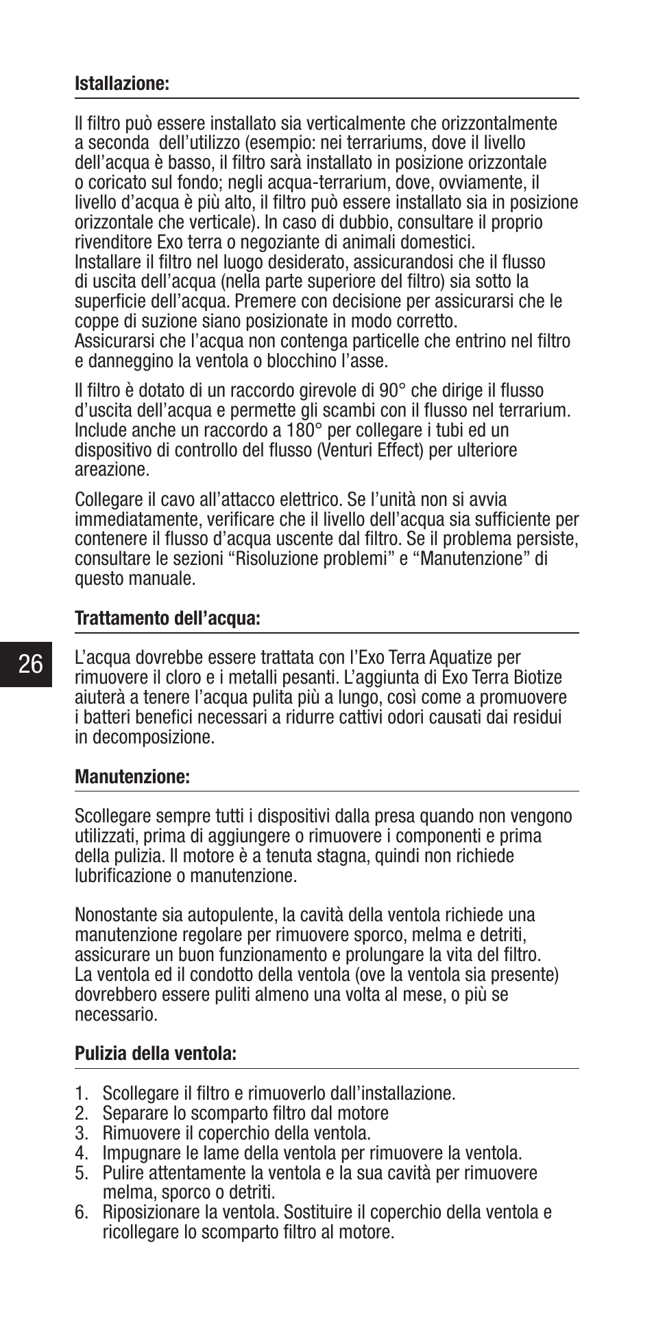 Exo Terra Repti Clear F250 User Manual | Page 26 / 36