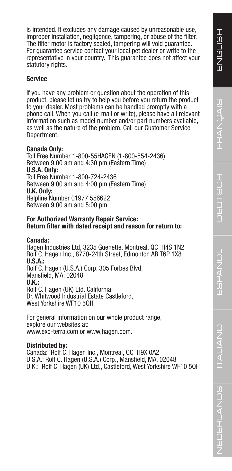 Exo Terra Repti Clear F250 User Manual | Page 7 / 36