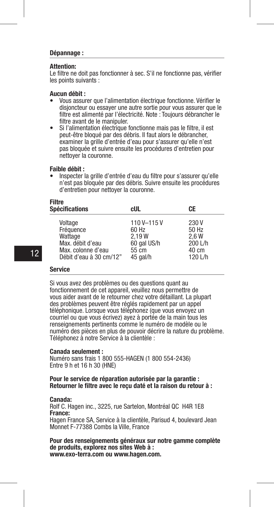 Exo Terra Repti Clear F150 User Manual | Page 12 / 36