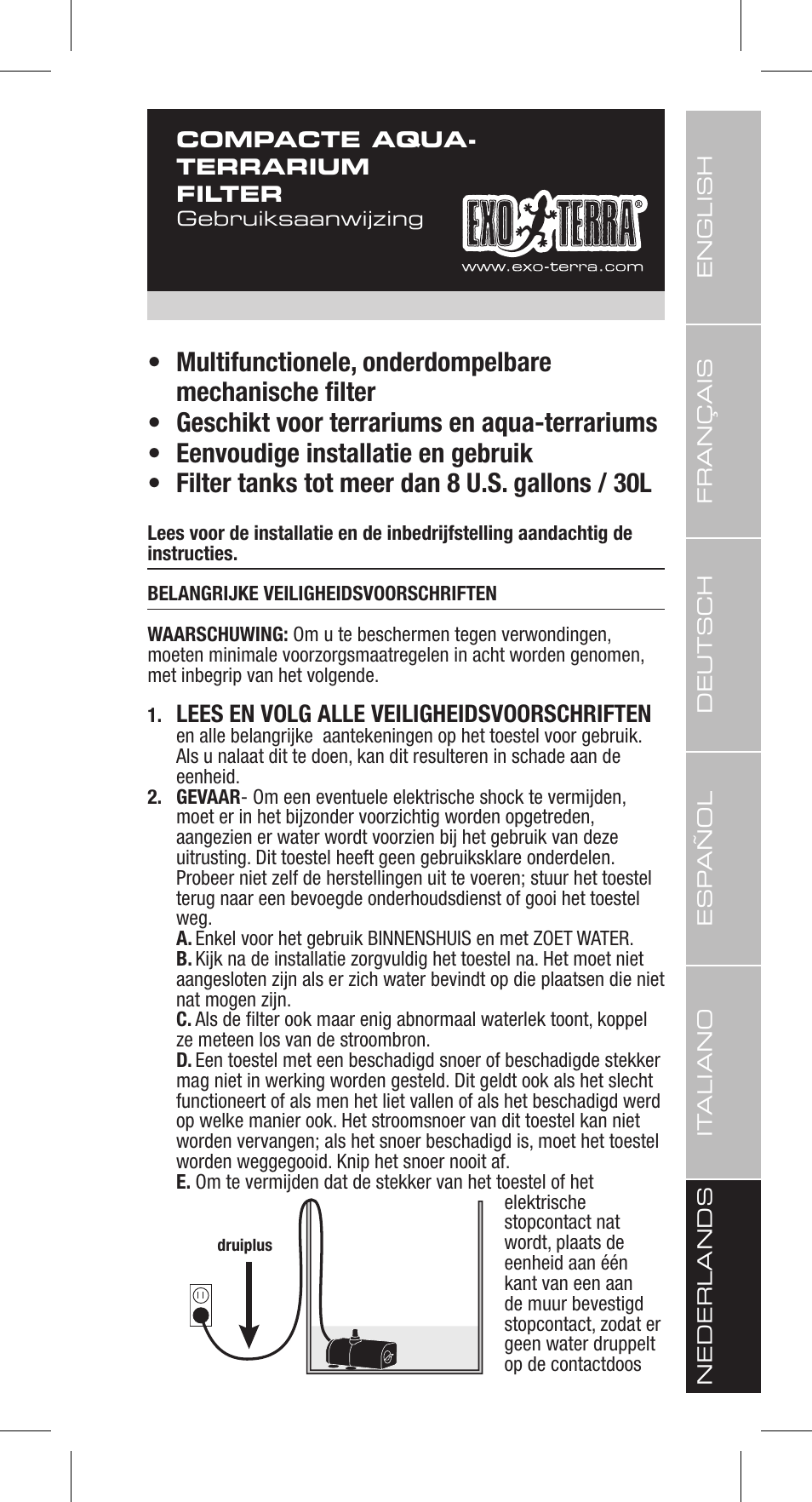 Exo Terra Repti Clear F150 User Manual | Page 29 / 36
