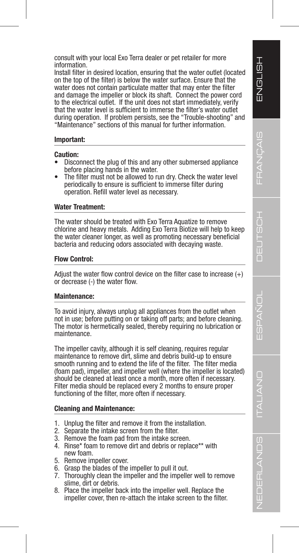 Exo Terra Repti Clear F150 User Manual | Page 5 / 36