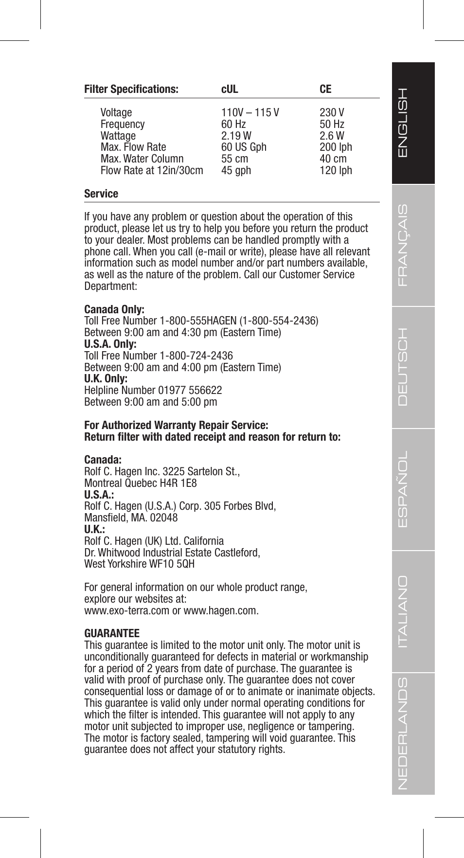 Exo Terra Repti Clear F150 User Manual | Page 7 / 36