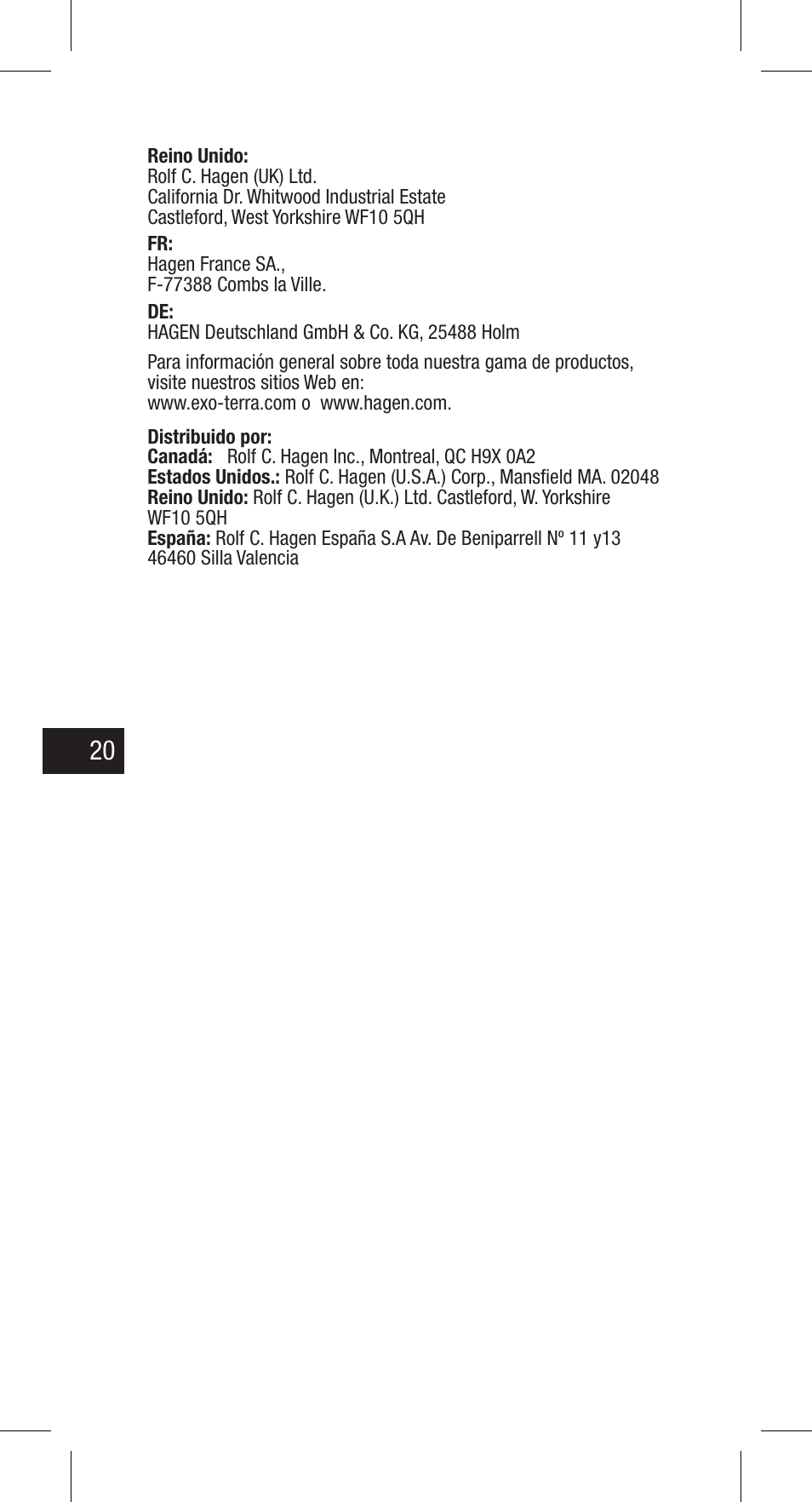 Exo Terra Turtle Heater User Manual | Page 20 / 30