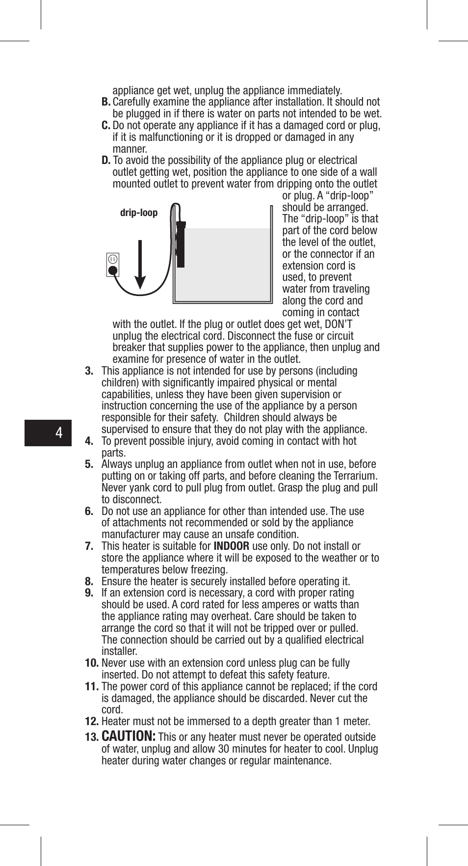 Caution | Exo Terra Turtle Heater User Manual | Page 4 / 30