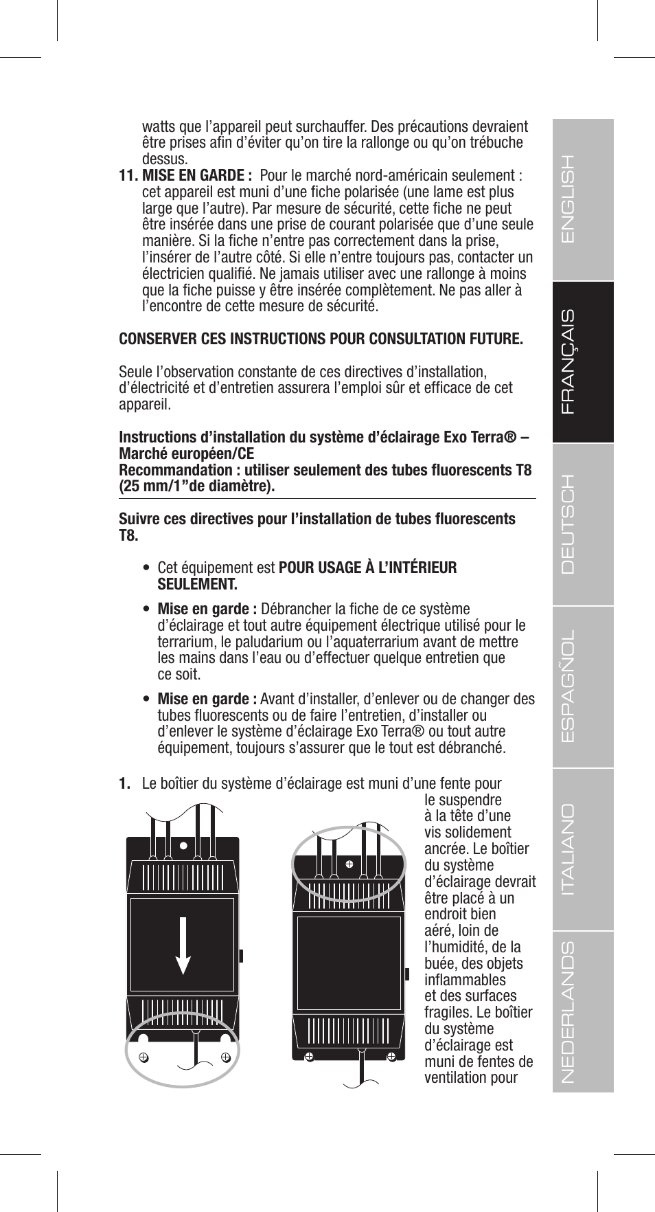 Exo Terra Light Unit User Manual | Page 11 / 40
