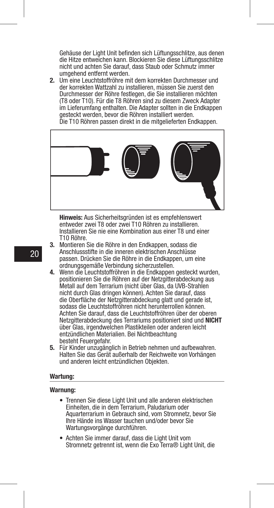 Exo Terra Light Unit User Manual | Page 20 / 40