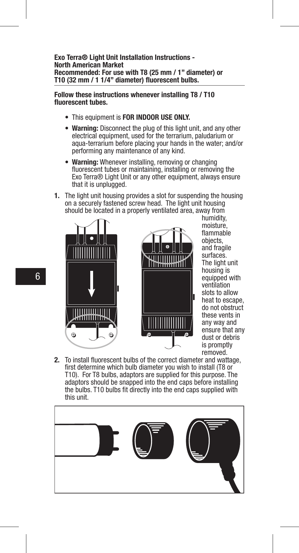 Exo Terra Light Unit User Manual | Page 6 / 40