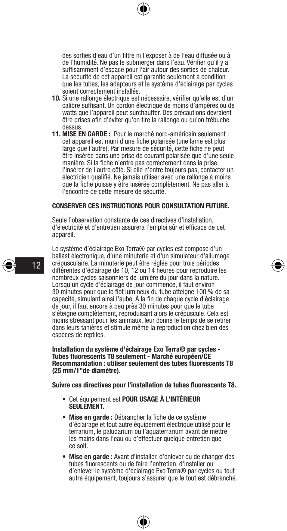 Exo Terra Light Cycle Unit User Manual | Page 12 / 45