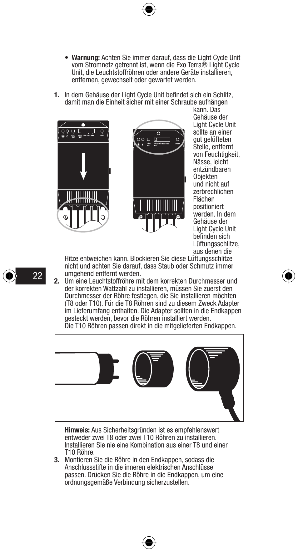 Exo Terra Light Cycle Unit User Manual | Page 22 / 45