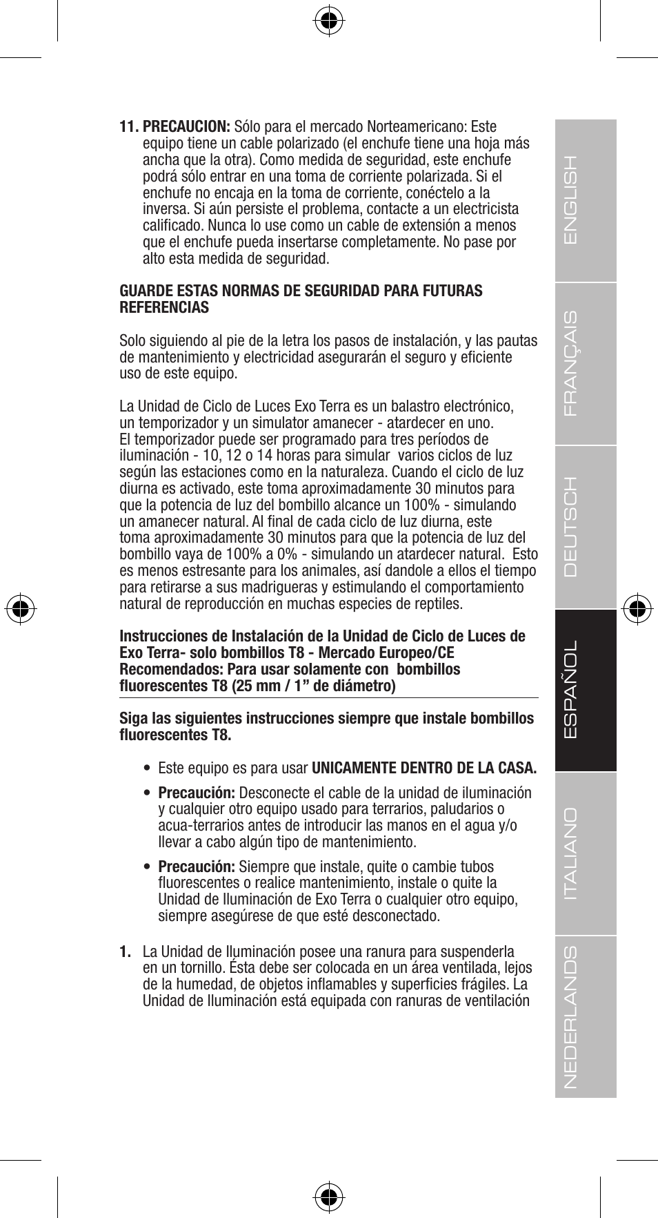 Exo Terra Light Cycle Unit User Manual | Page 27 / 45