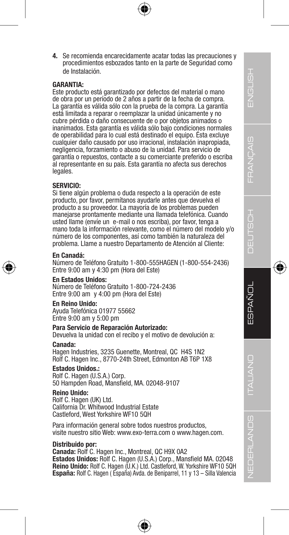 Exo Terra Light Cycle Unit User Manual | Page 31 / 45