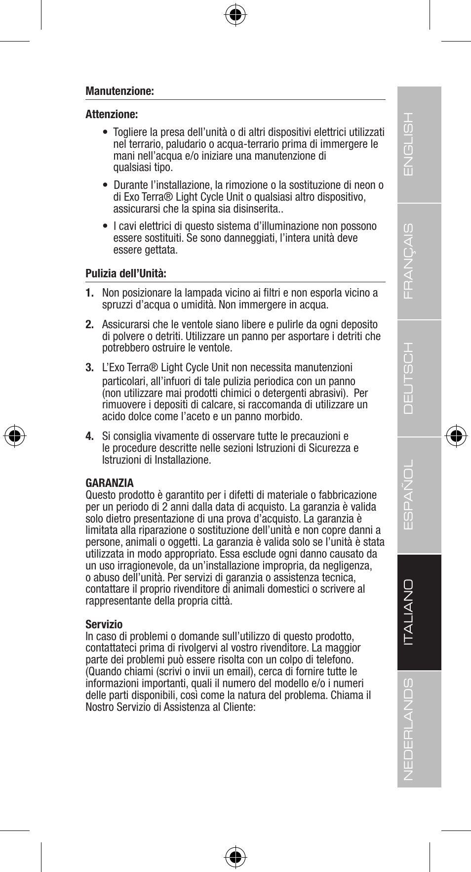 Exo Terra Light Cycle Unit User Manual | Page 37 / 45