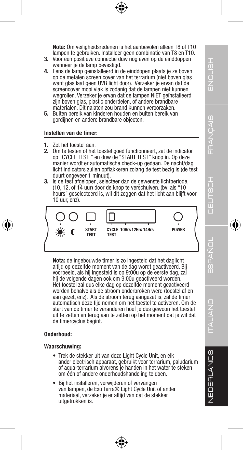 Exo Terra Light Cycle Unit User Manual | Page 43 / 45