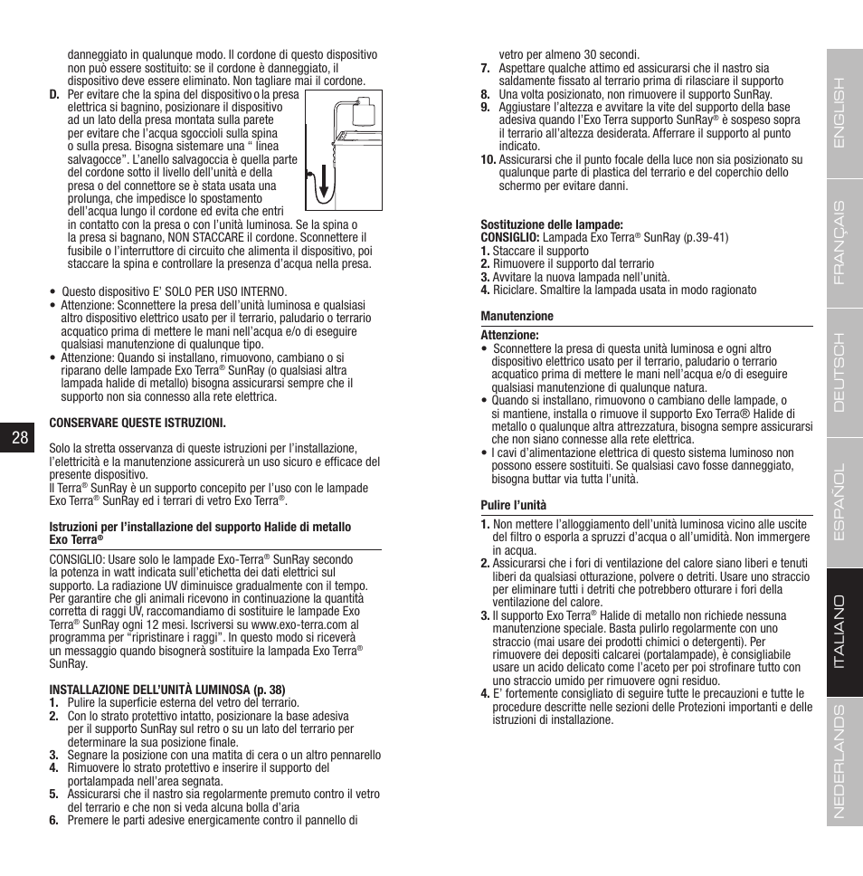 Exo Terra Sunray fixture User Manual | Page 15 / 23