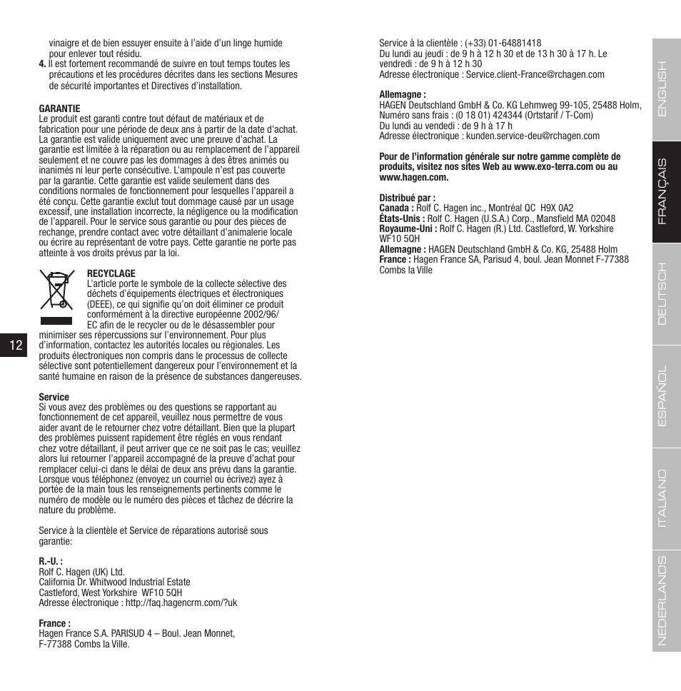 Exo Terra Sunray fixture User Manual | Page 7 / 23