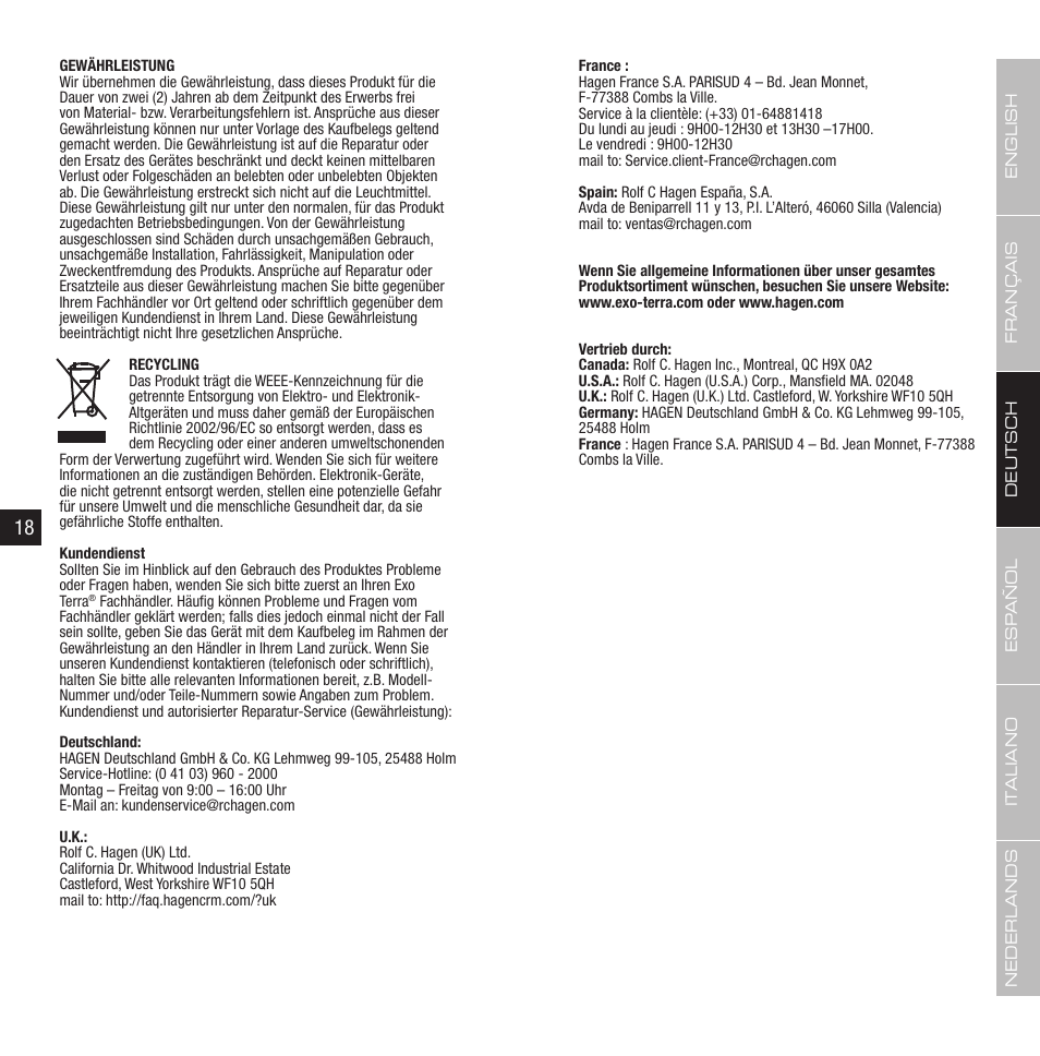 Exo Terra Terrarium Fixture User Manual | Page 10 / 19