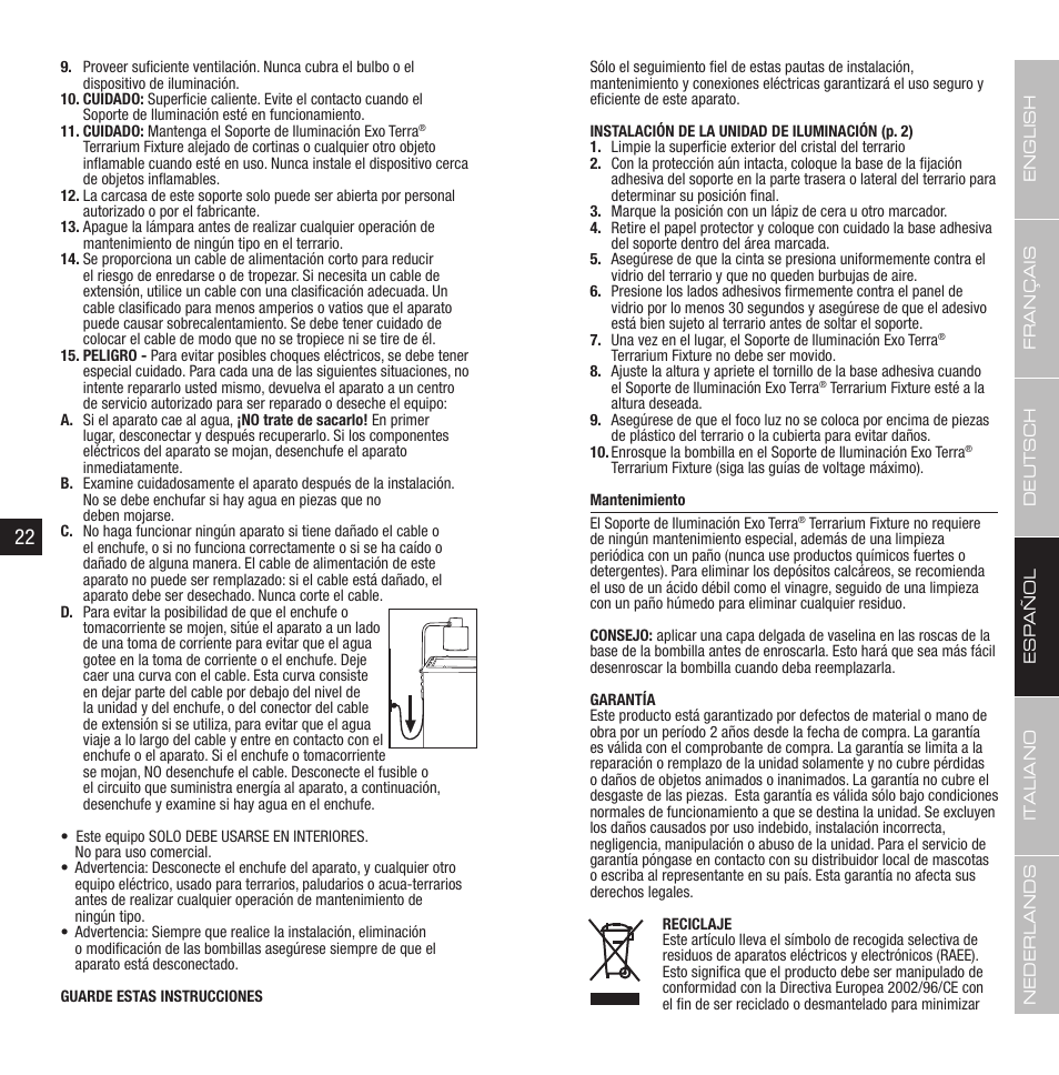 Exo Terra Terrarium Fixture User Manual | Page 12 / 19