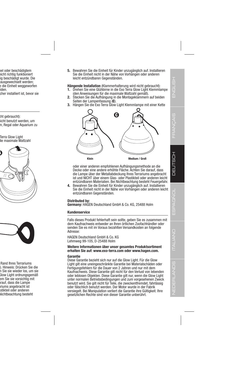 Exo Terra Glow Light User Manual | Page 13 / 23