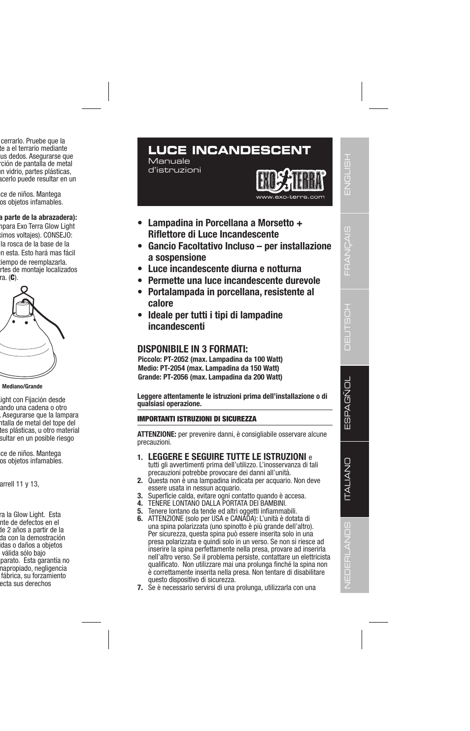 Luce incandescent | Exo Terra Glow Light User Manual | Page 17 / 23