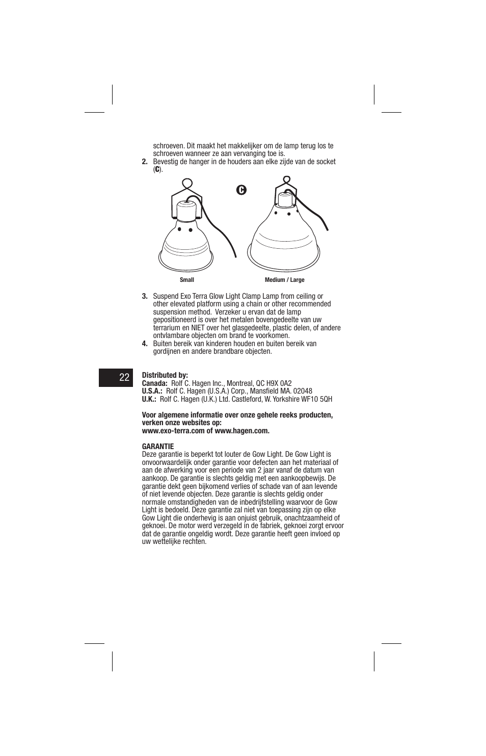Exo Terra Glow Light User Manual | Page 22 / 23