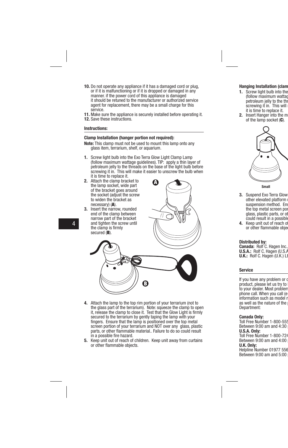 Exo Terra Glow Light User Manual | Page 4 / 23