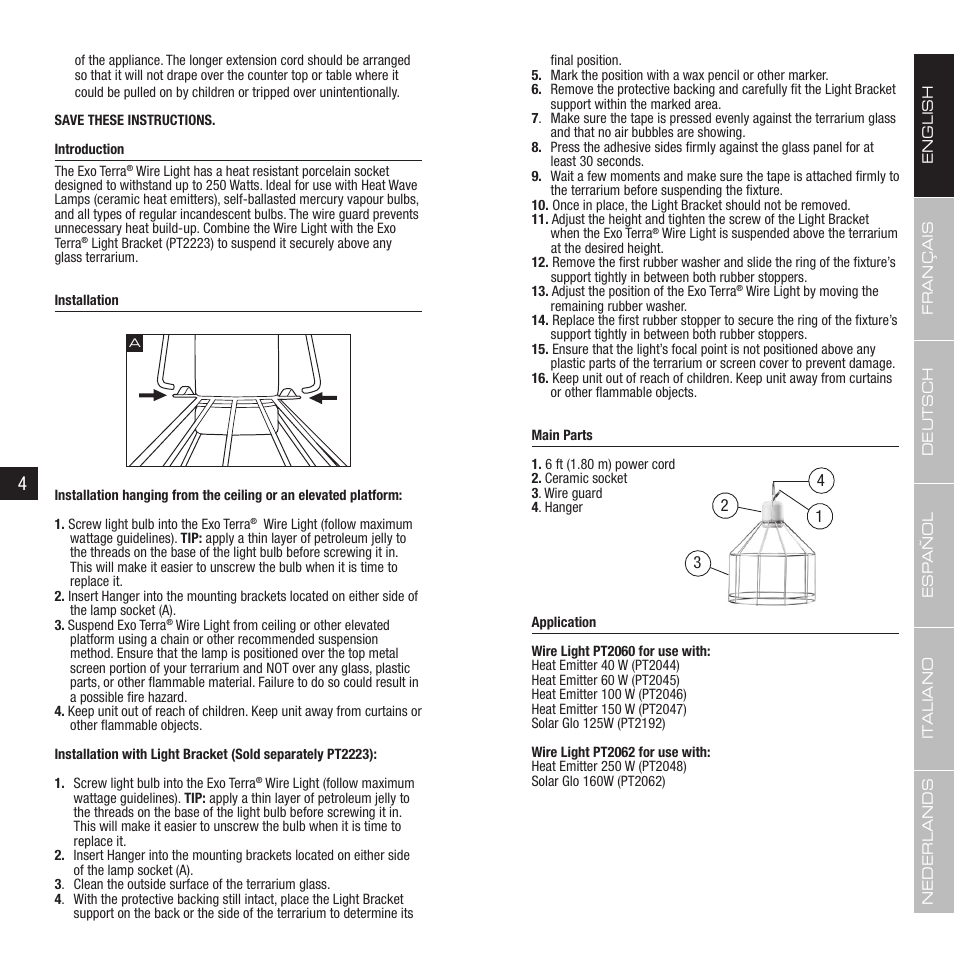Exo Terra Wire Light User Manual | Page 3 / 17