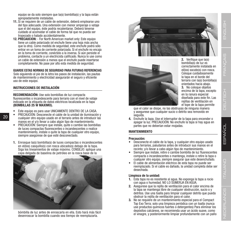 Exo Terra Compact Top User Manual | Page 11 / 19