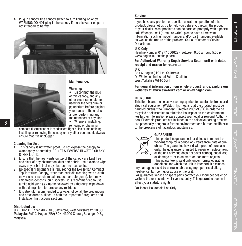 Exo Terra Compact Top User Manual | Page 4 / 19