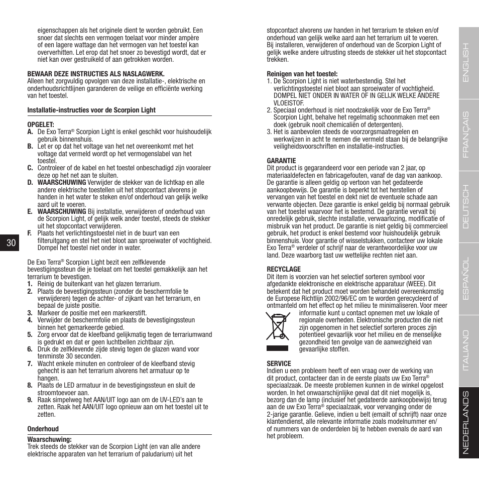 Exo Terra Scorpion Light User Manual | Page 16 / 19