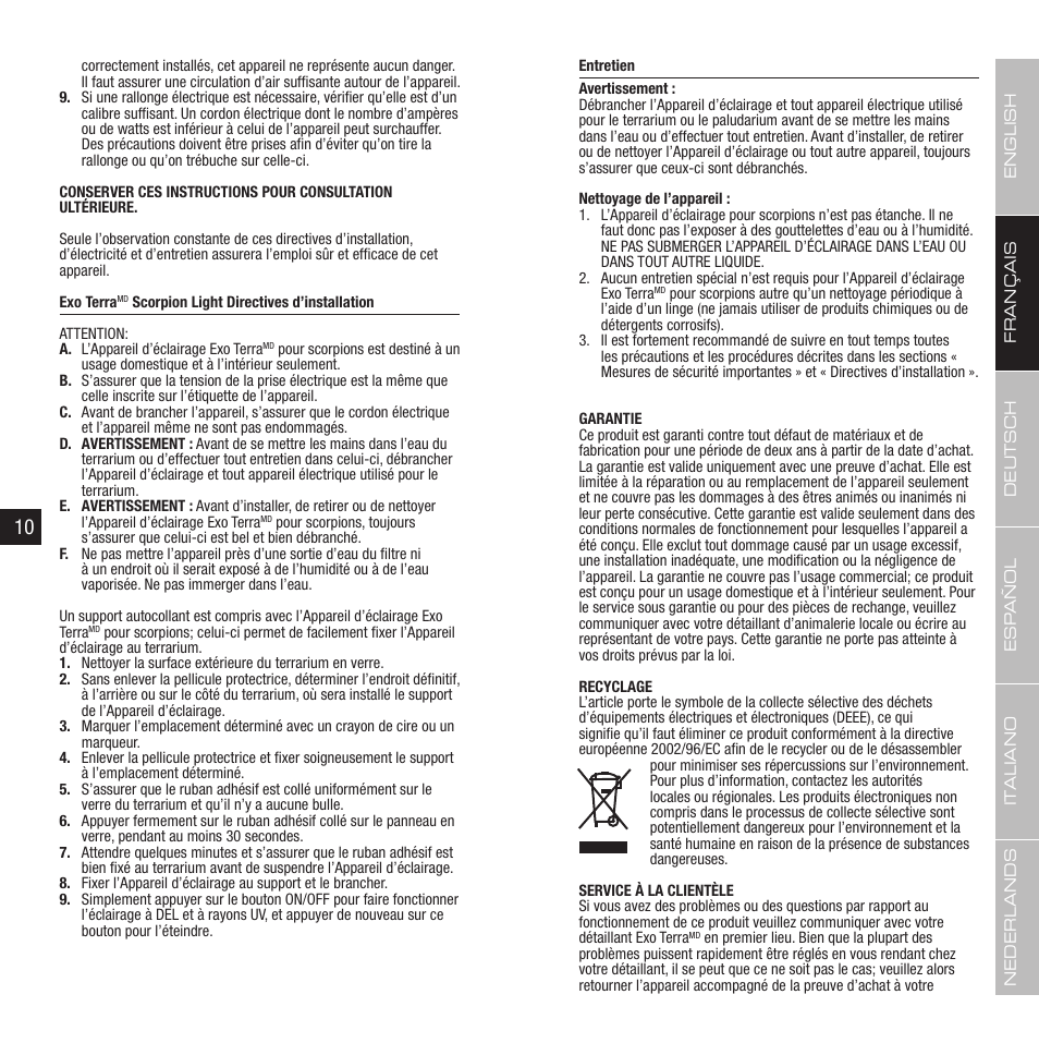 Exo Terra Scorpion Light User Manual | Page 6 / 19