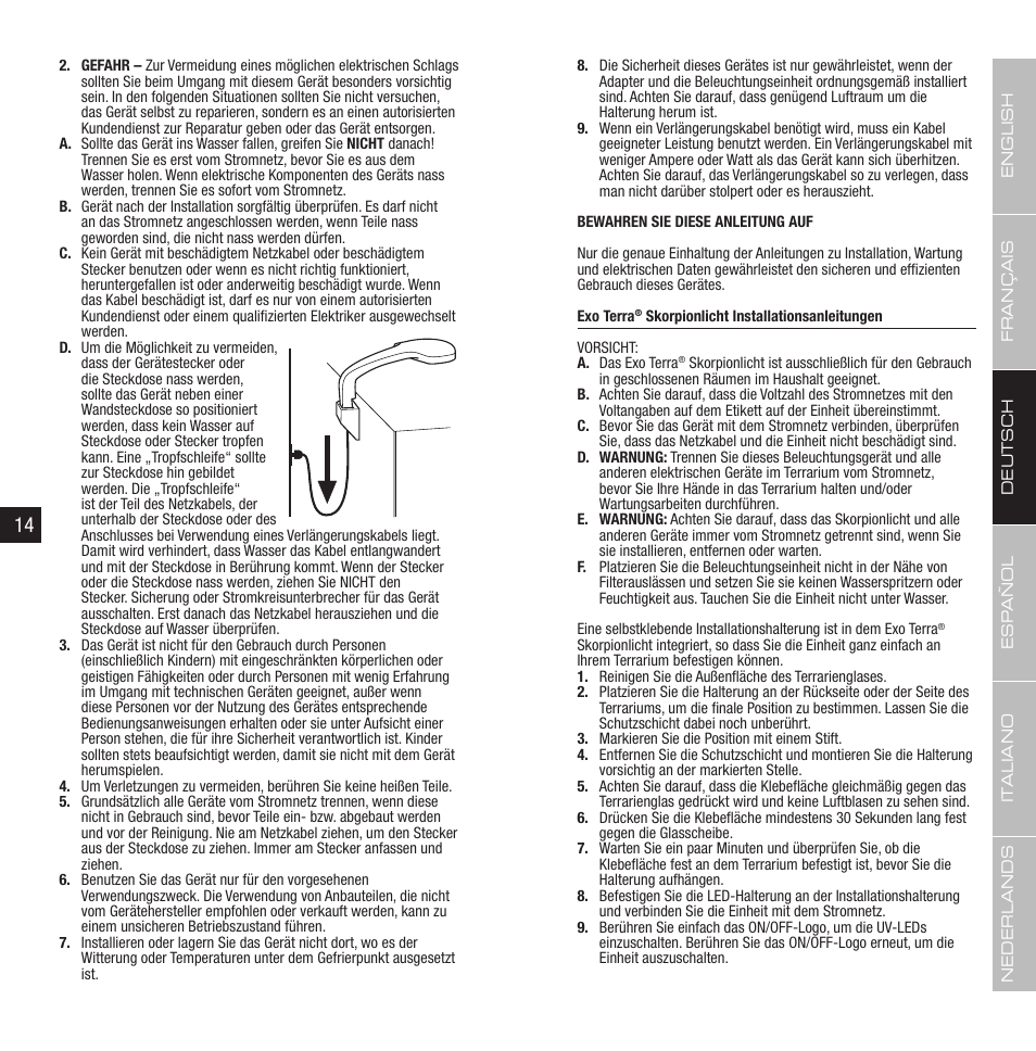 Exo Terra Scorpion Light User Manual | Page 8 / 19