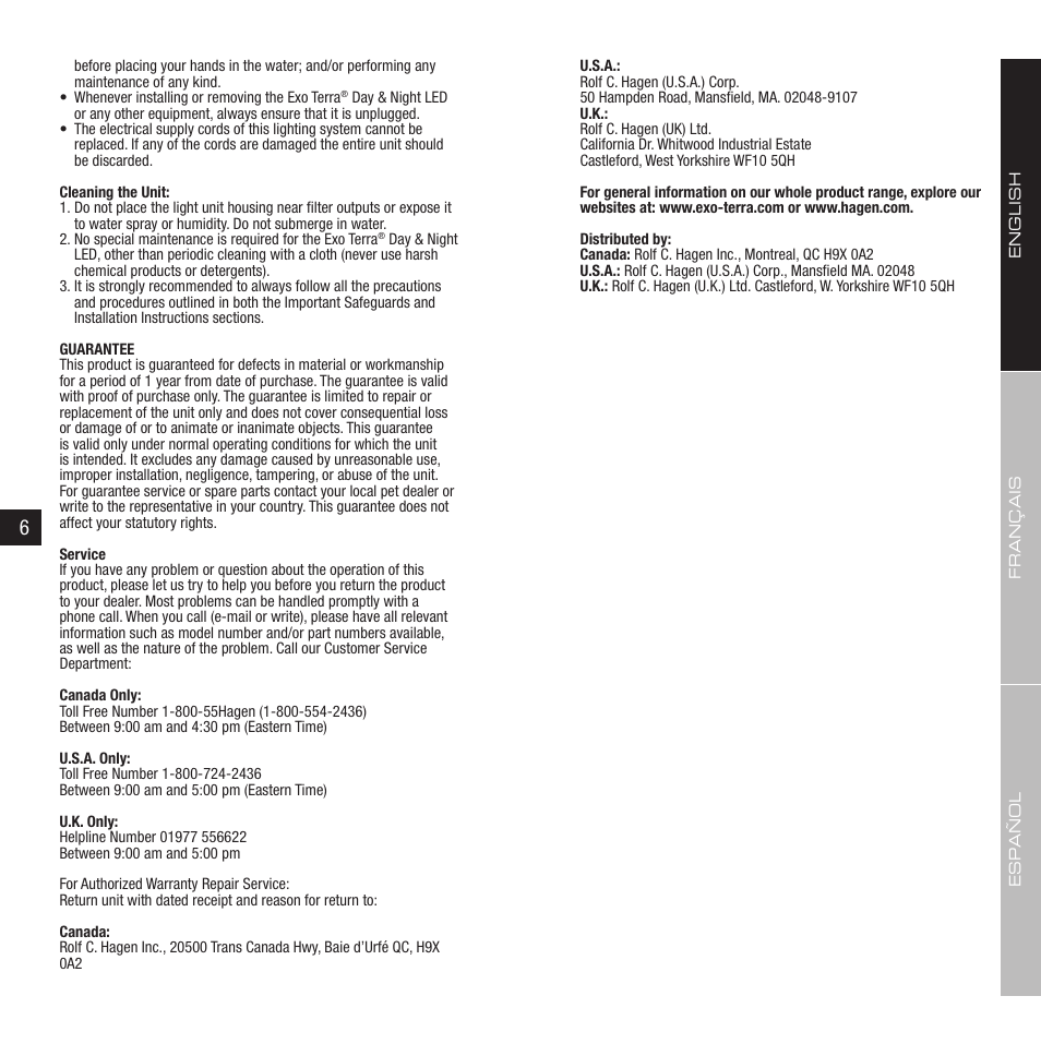 Exo Terra Day & Night LED User Manual | Page 4 / 11