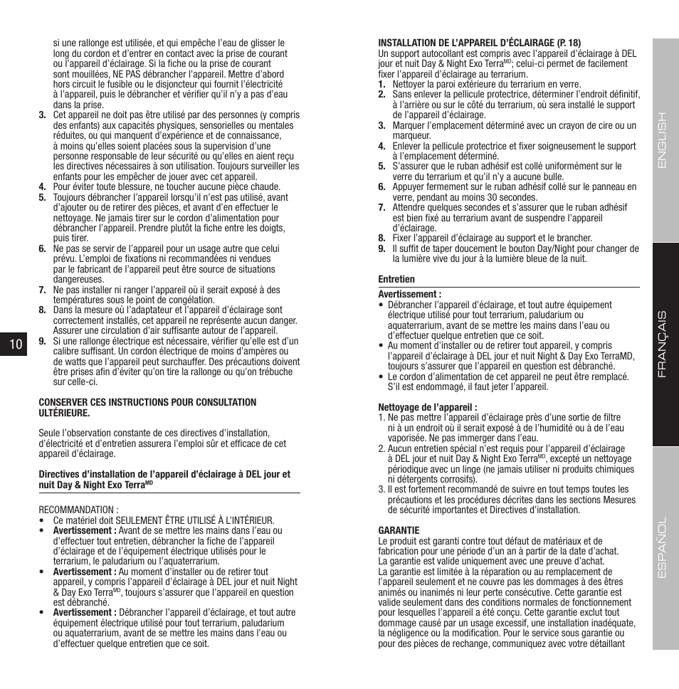 Exo Terra Day & Night LED User Manual | Page 6 / 11