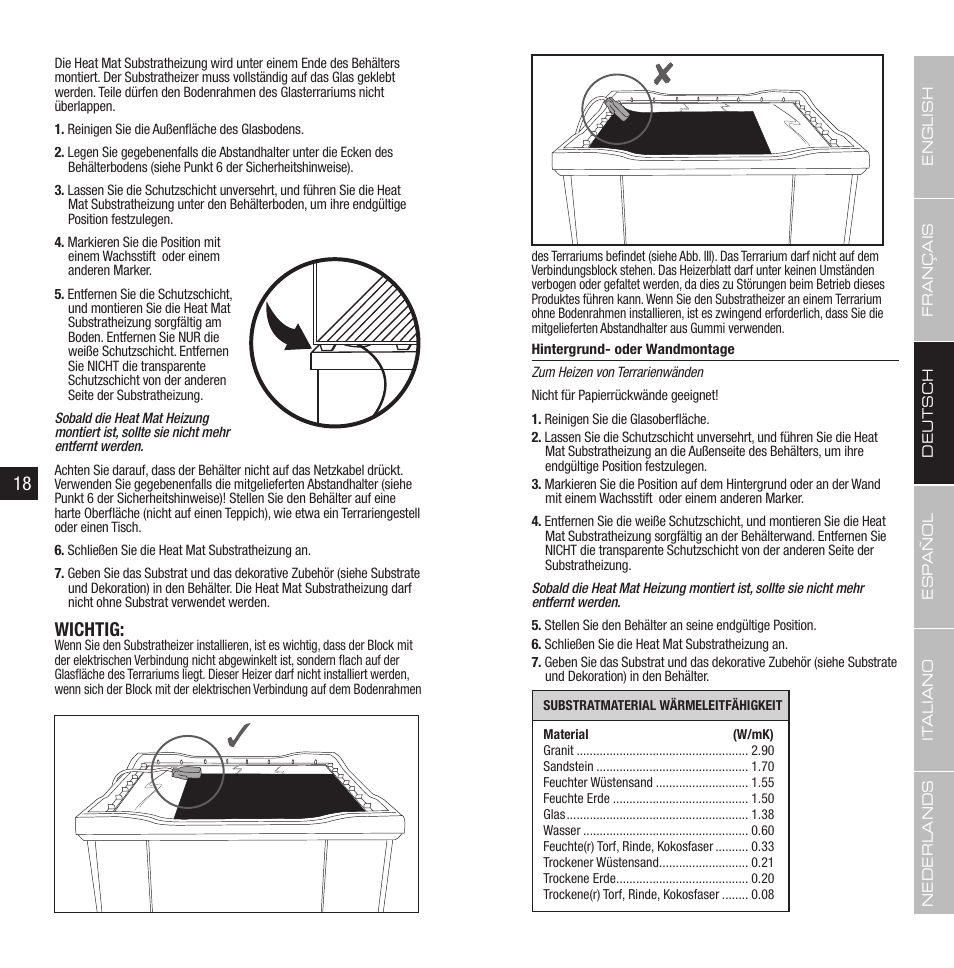 Wichtig | Exo Terra Heat Wave Rainforest User Manual | Page 10 / 21