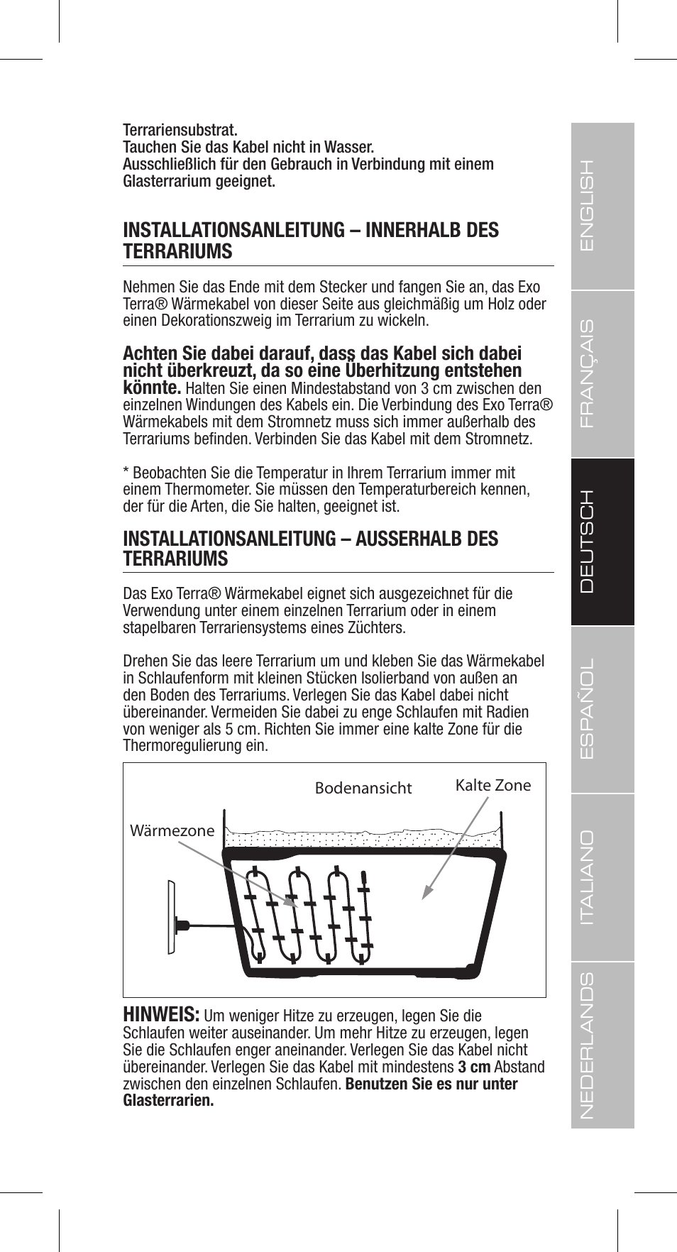 Exo Terra Heat Cable User Manual | Page 13 / 28
