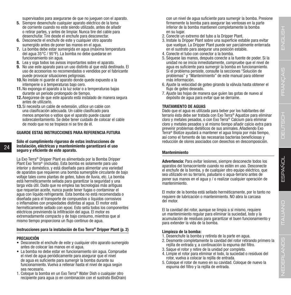 Exo Terra Dripper Plant / Drip Watering System User Manual | Page 13 / 21