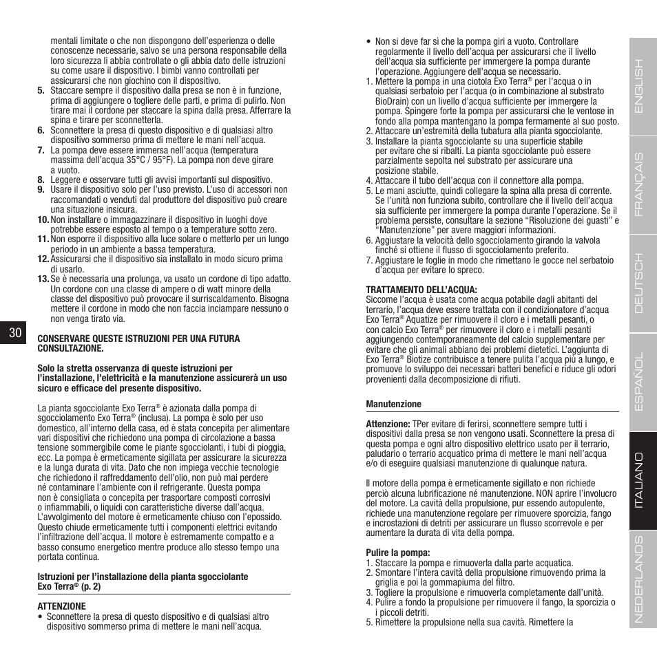 Exo Terra Dripper Plant / Drip Watering System User Manual | Page 16 / 21