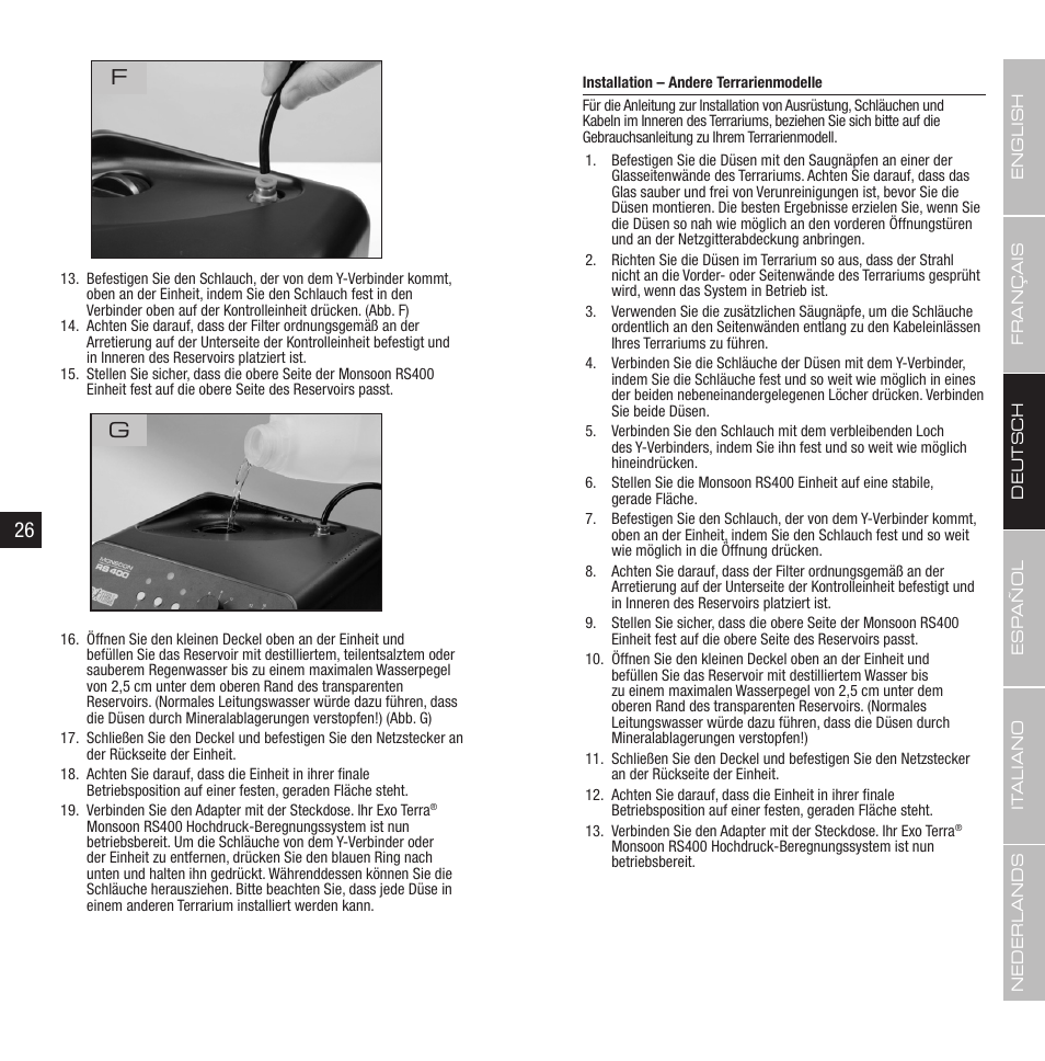 26 f | Exo Terra Remote Control User Manual | Page 14 / 31