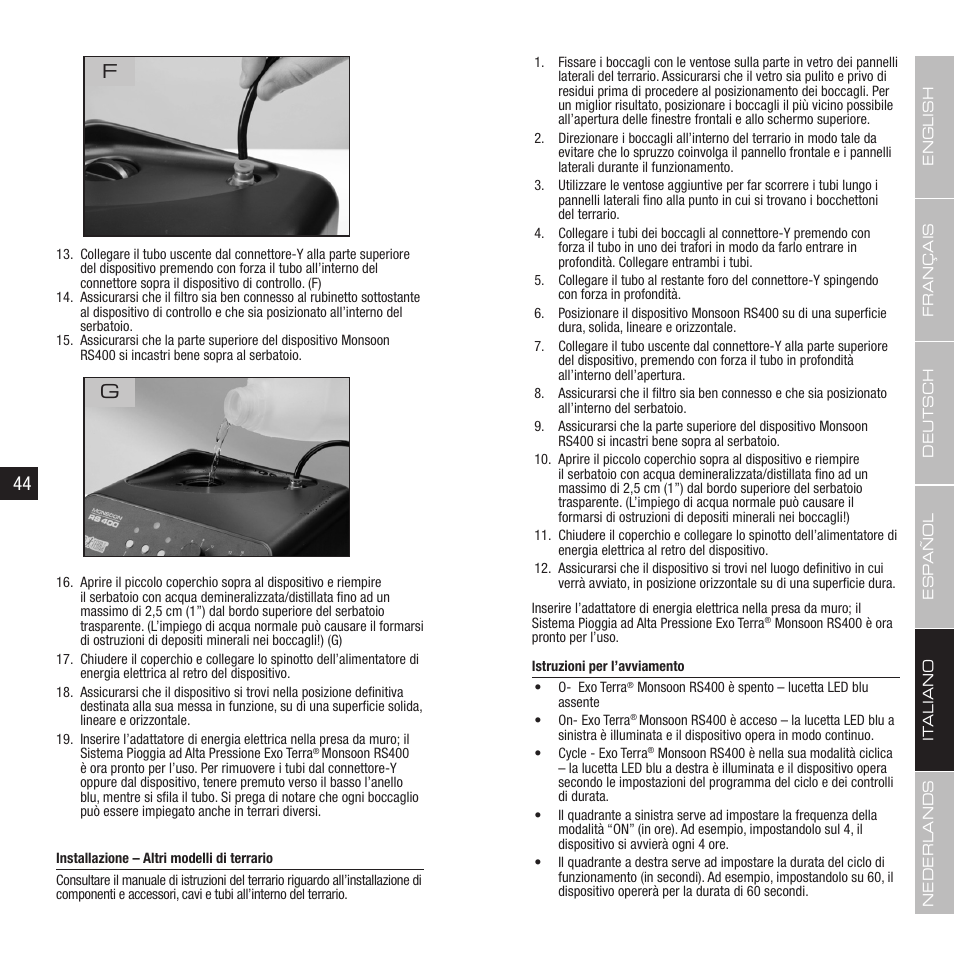 44 f | Exo Terra Remote Control User Manual | Page 23 / 31