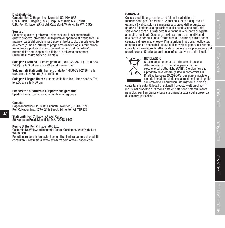 Exo Terra Remote Control User Manual | Page 25 / 31