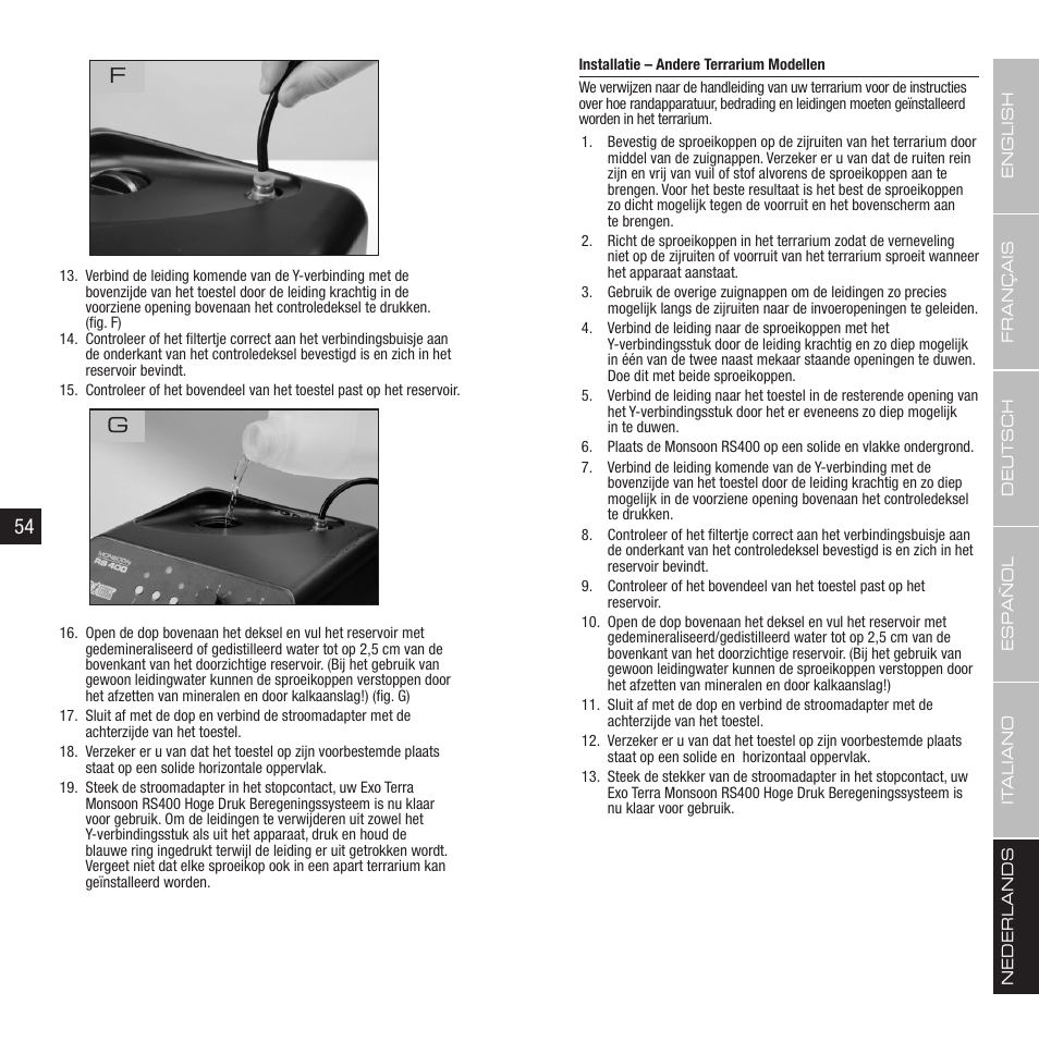 54 f | Exo Terra Remote Control User Manual | Page 28 / 31