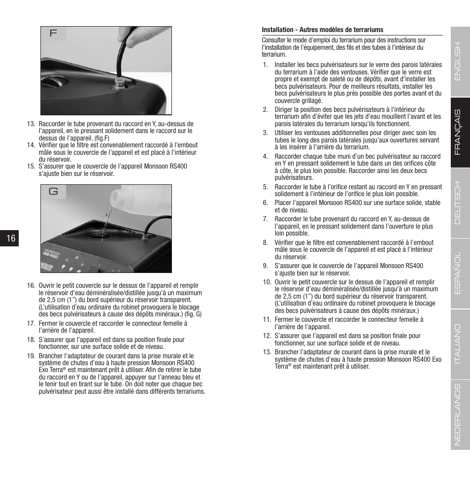 16 f | Exo Terra Remote Control User Manual | Page 9 / 31