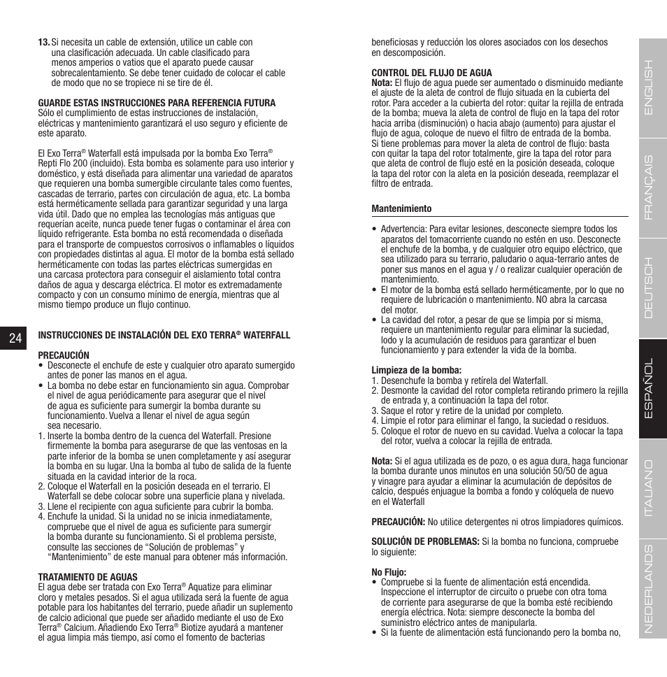 Exo Terra Waterfall User Manual | Page 13 / 21