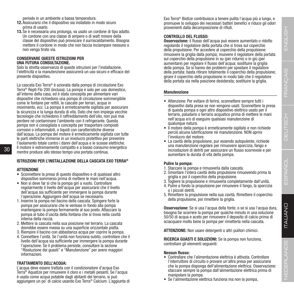 Exo Terra Waterfall User Manual | Page 16 / 21