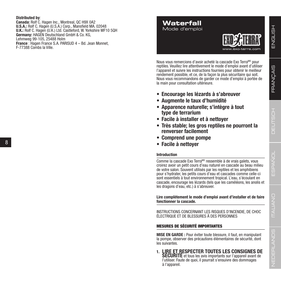 Waterfall | Exo Terra Waterfall User Manual | Page 5 / 21