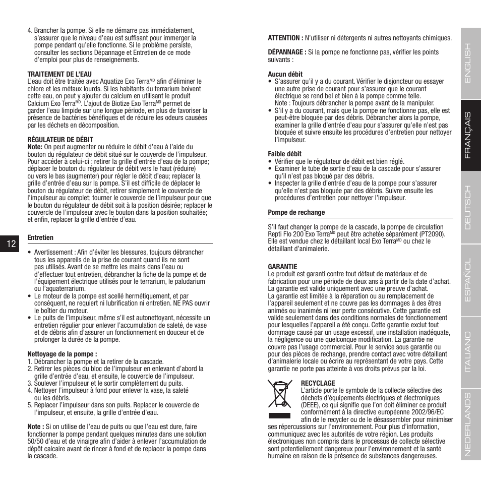 Exo Terra Waterfall User Manual | Page 7 / 21