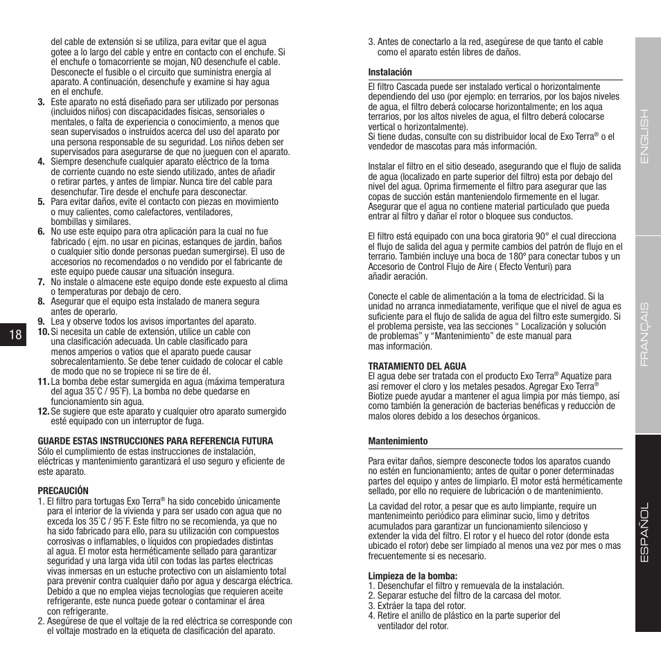 Exo Terra Cascade User Manual | Page 10 / 13